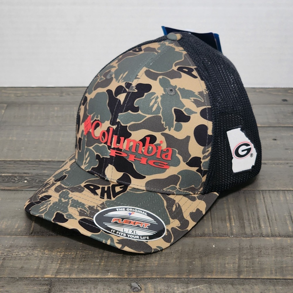 Columbia Collegiate Georgia UGA Mesh Ball Cap Mens L/XL Camo Bulldogs Hat